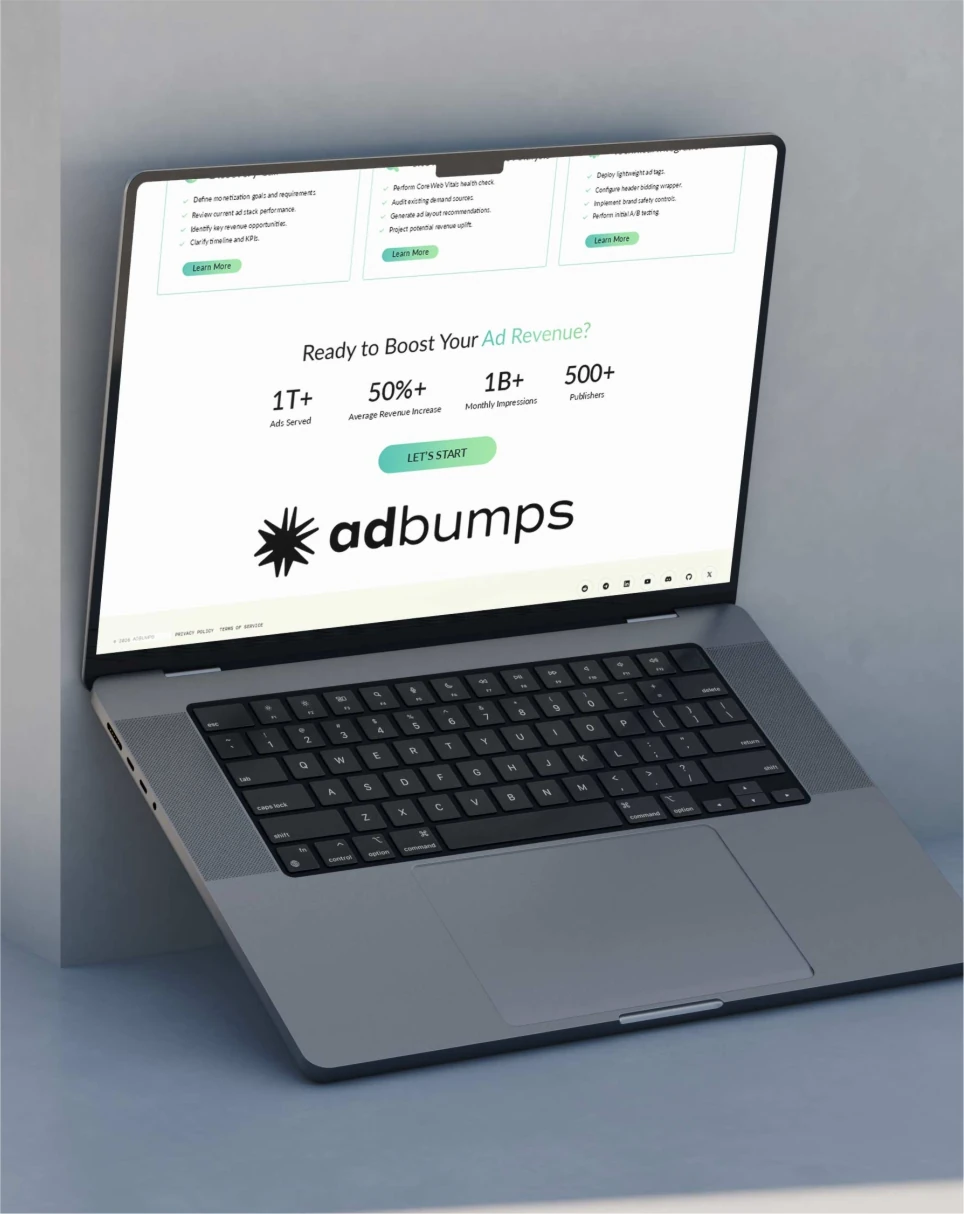 Experiencia digital de Adbumps aplicada a laptop