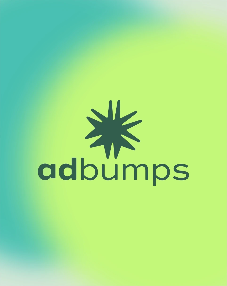 Sistema visual de Adbumps con gradiente verde