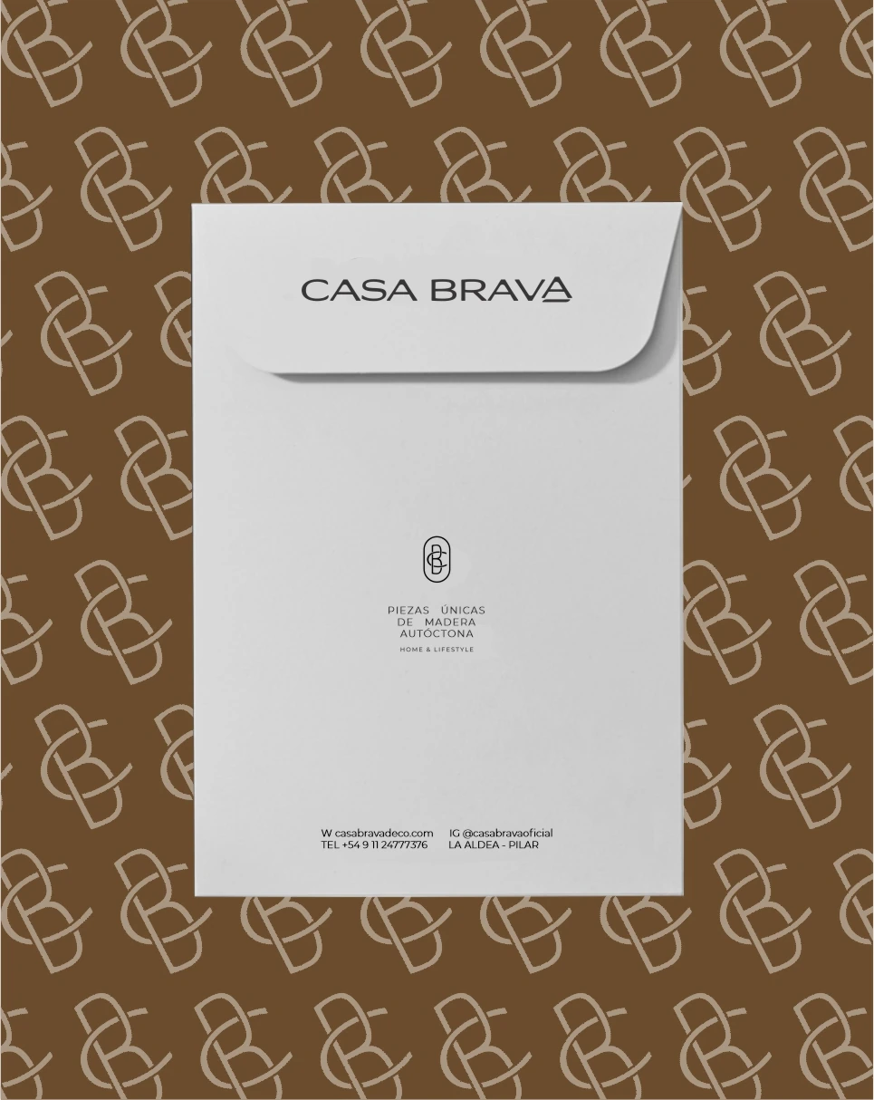 Sobre de Casa Brava sobre el patrón de la identidad