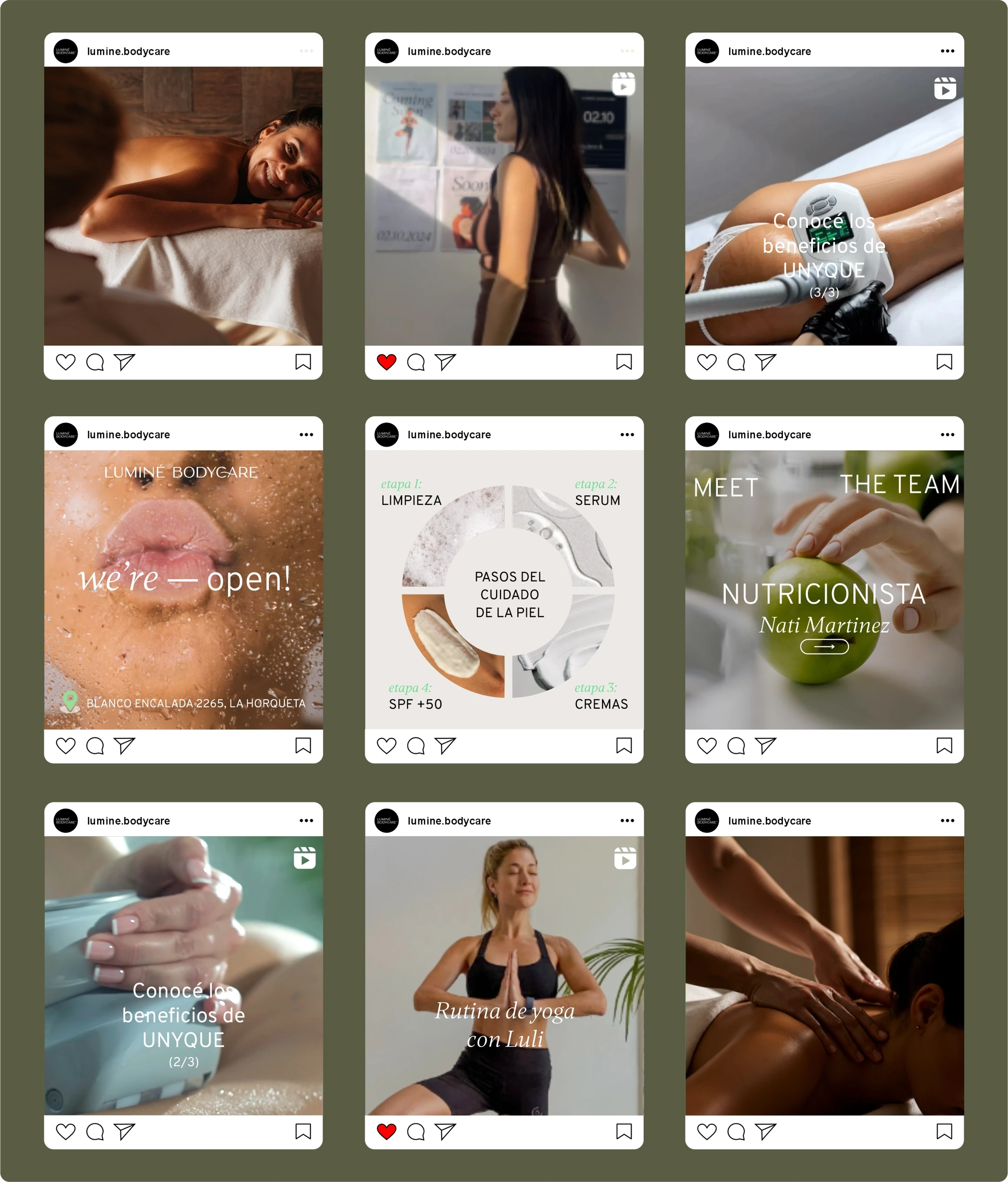 Sistema de contenidos de Luminé aplicado a Instagram
