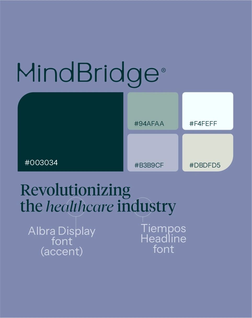 Sistema cromático y tipográfico de MindBridge