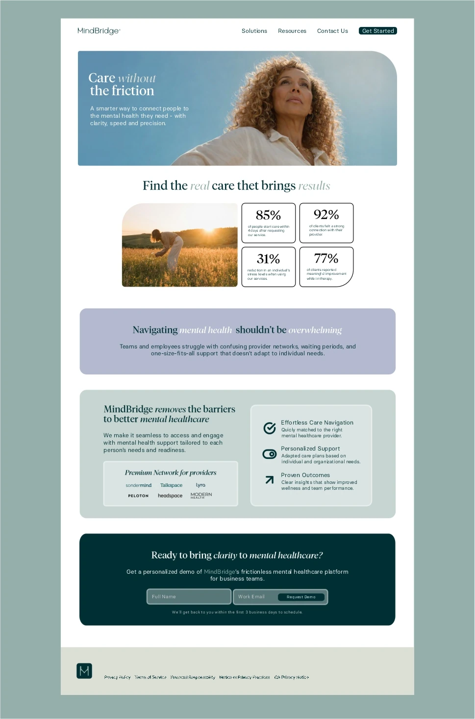 Diseño web de MindBridge