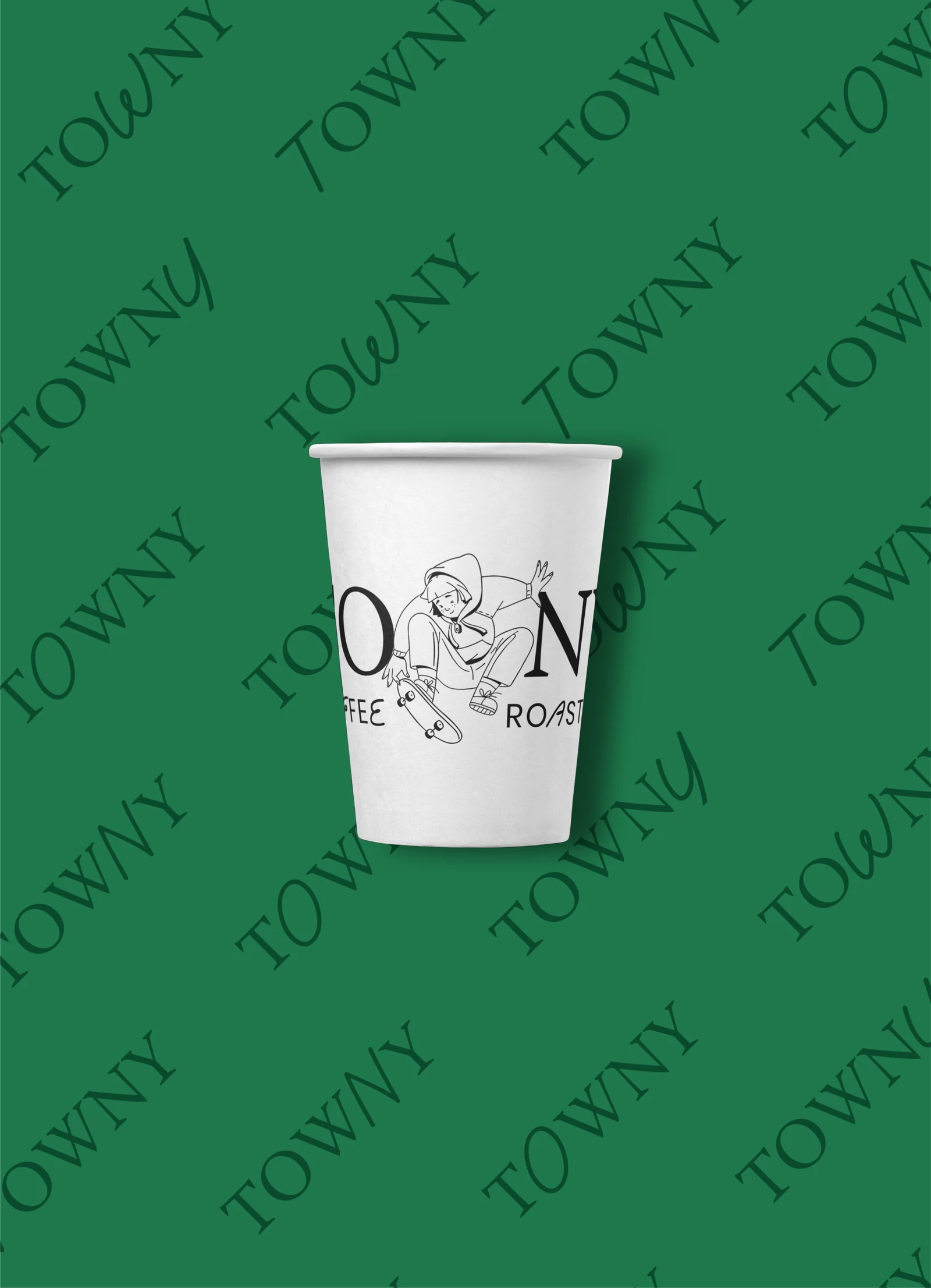 Vaso de Towny sobre fondo verde